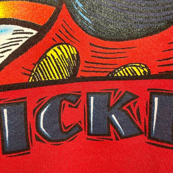 Vintage Disney Mickey Mouse Red Fleece Sweatshirt XL - Picture 5 of 8